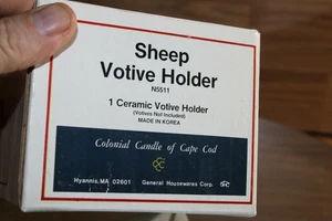 sheep votive holder Colonial Candle of Cape Cod Ceramic NIB - Picture 1 of 9