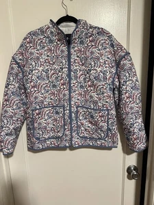 7 For All Mankind Womens Blue Long Sleeve Quilted Jacket Size Small - Picture 1 of 10