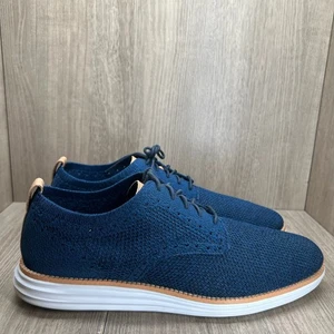 Cole Haan Original Grand Plain Toe Oxford Schuhe Herren 11 Schnürschuhe Strick Blau C29733 - Bild 1 von 13