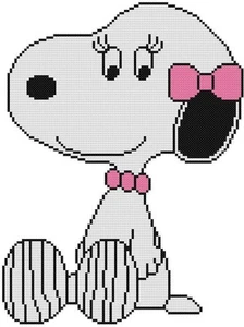 CROSS STITCH+ CRAFT PATTERN Snoopy Sister Sibling Belle Girl Beagle Dog Hair Bow - Picture 1 of 15