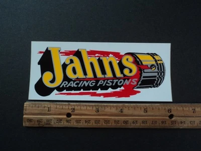Original Vintage Jahns Racing Pistons Decal Sticker NASCAR NHRA Drag Racing - Image 1 of 3