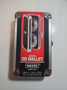 Estuche con bloqueo de CD/DVD Vaultz cromado negro 48 bolsillos almacenamiento de música/juegos NUEVO - Imagen 1 de 3
