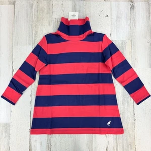 The Beaufort Bonnet Company Tenley Tunic Turtleneck Red Navy Blue Stripe 6 NWT - Picture 1 of 10