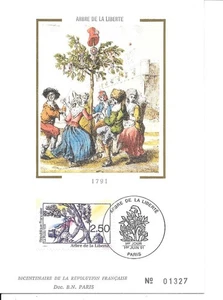 France 1991 FDC Silk Card Tree Of Liberty YT 2701 - Picture 1 of 1