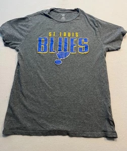 NHL T-Shirt At Louis Blues Unisex Kids Medium Gray Graphic Pull-on Vintage Feel - Picture 1 of 4