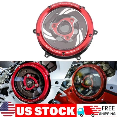 Cubierta de embrague transparente del motor para Ducati Superbike 959 Panigale V2 959 1199 1299 EE. UU. Foto 1 de 4