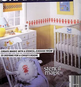 Vtg 80s babies room childs stencil home decor pattern diaper cover - Picture 1 of 3