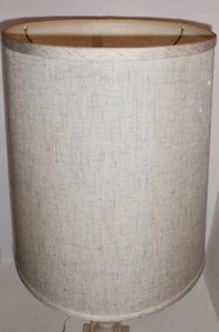 Vintage Mid-Century Drum Barrel Linen Lamp Shade 12'x16"x14" - Picture 1 of 10