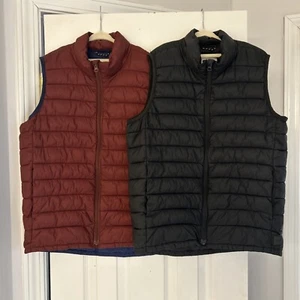 GAP Kids Unisex Boys Girls Black Red Water Resistant Puffer Vest XL 12 Lot Of 2 - Picture 1 of 19