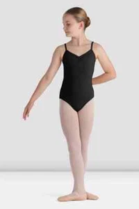 BLOCH Girls Dance Camisole Leotard V Shaped Pinch Necklines Ari CL4257 Black - Picture 1 of 2
