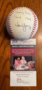 DON YOUNG signiert signiert RAWLINGS OML Baseball JSA COA Sorry Cub Fans Insc. - Bild 1 von 6