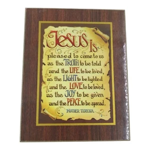 Mutter Teresa Jesus ist Zitat Wandrelief 9x7 Inspirierend Christlich Religiös - Bild 1 von 4