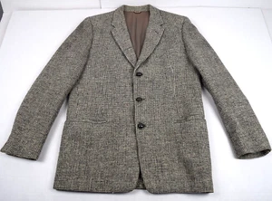 Vintage Harris Tweed Sport Coat Blazer Size 40R 70s Gray donegal weave Made UK - Picture 1 of 10