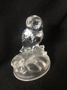 Vintage LEAD CRYSTAL Perched 6" Owl Figurine - Picture 1 of 7