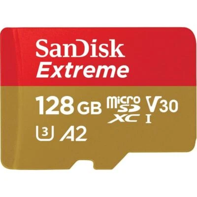 SanDisk Extreme microSDXC 190MB/s UHSI U3 V30 & Adapter 128GB  SDSQXAA-128G - Image 1 of 4