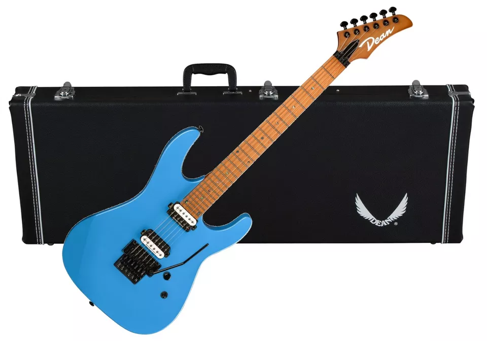 Dean Md24 Floyd Roasted Maple Vintage Blue Electric Guitar Hard Case MD 24