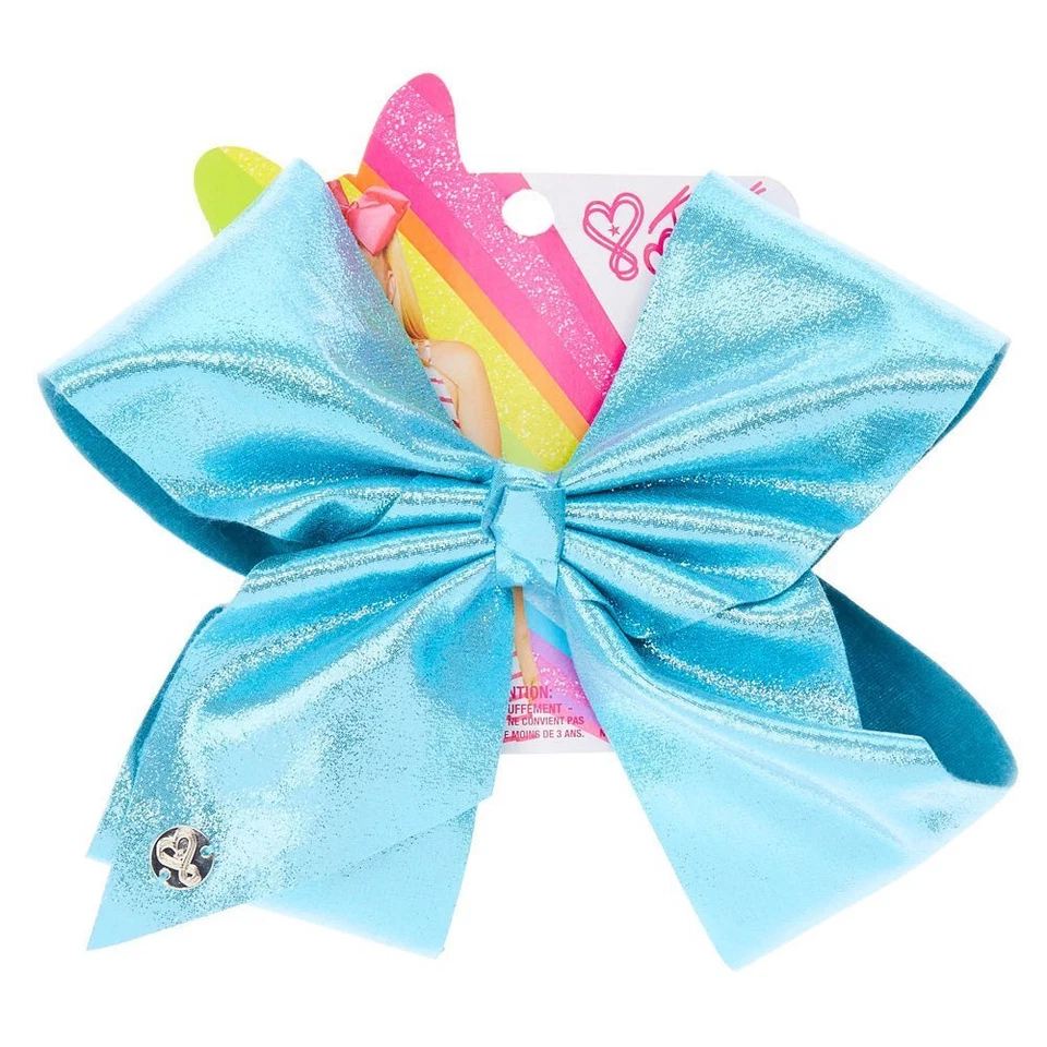 JoJo Siwa Large Turquoise Signature Hair Bow Shiny Dance Cheerleader Pageant Bow - Image 1 of 1