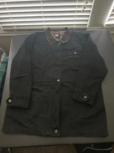 Vintage Denim & Co Denim Jacket Mens Large Black Blanket Lined - Picture 1 of 10
