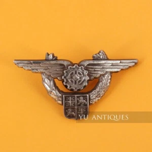 Yugoslavia Serbia Air Force Unit Pilot Numbered Silver 028 Badge - Picture 1 of 4