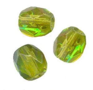 12 Perles Facettes cristal de boheme 8mm - OLIVE AB - OLIVINE AB - Picture 1 of 1