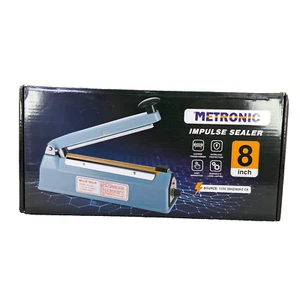 METRONIC Impulse Sealer 8 inch Manual Heat Sealer Machine for Plastic Bags Blue - Picture 1 of 7