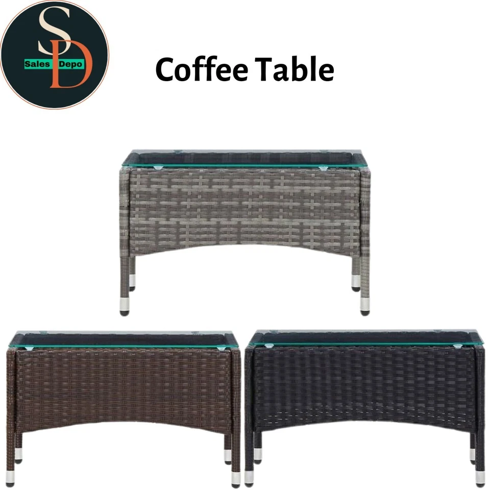Coffee Table Poly Rattan Outdoor Garden Tables Furniture Multi Colours vidaXL - Image 1 of 1