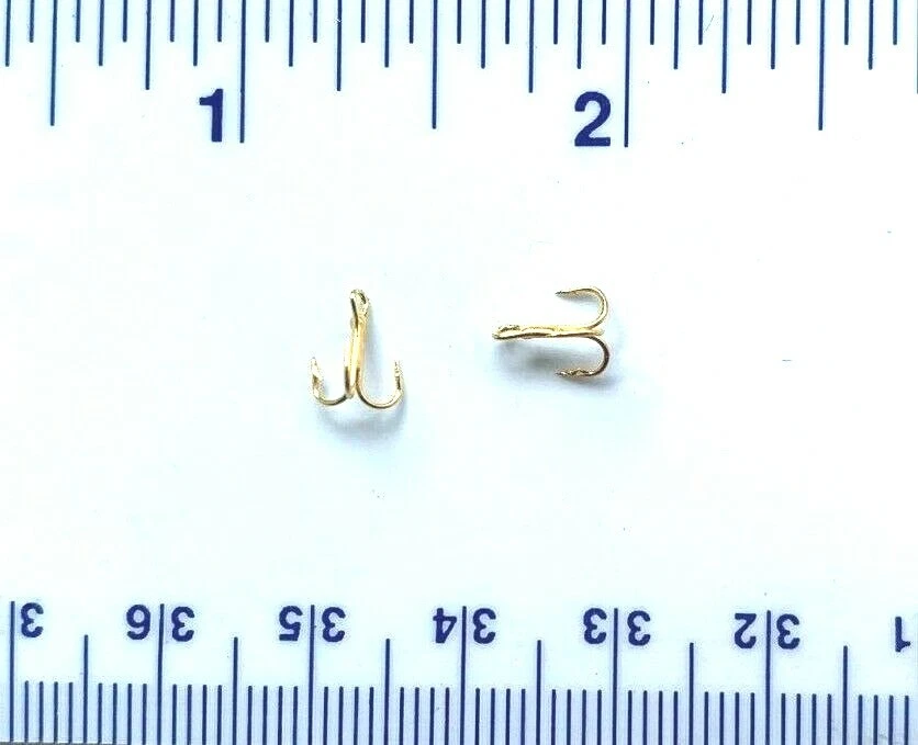 500 GT Top Quality 3X Strong Gold Treble Fish Hooks Size 18 - bulk hooks - Image 1 of 1