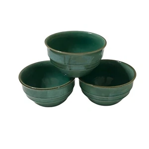 3 Stoney Hill Lodge Country Crock Cereal Soup Chili Bowls Light Green Speckle - Picture 1 of 3