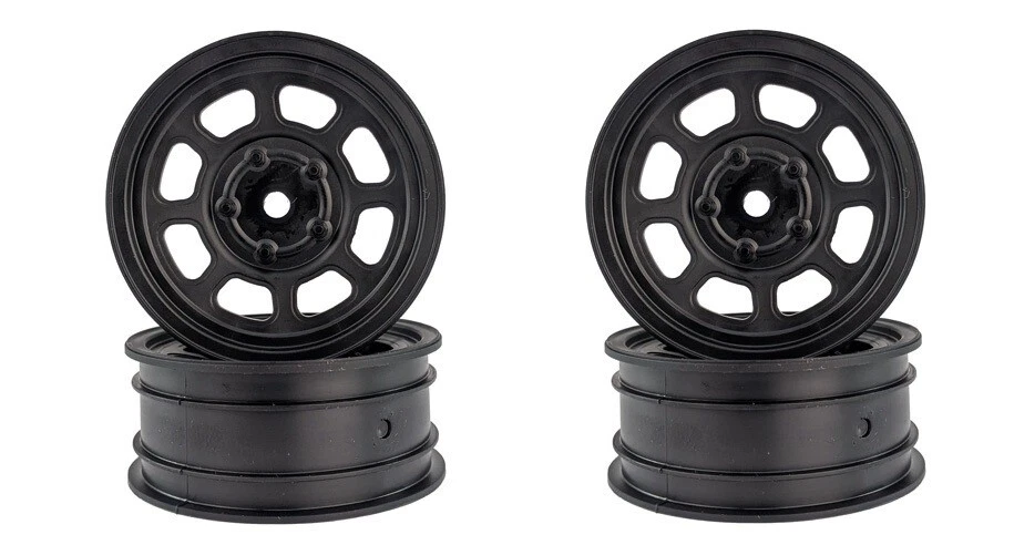 DE Racing Speedway Front Buggy Wheels Black Associated B6 & CW Oval DER-DSB-AFB - Image 1 of 1
