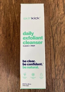 NEW SkinKick Daily Exfoliant Cleanser 3 oz. Clean + Prep - Natural Face Wash - Picture 1 of 2