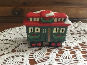 Weihnachten Winter Keramik Dorf Zug Wagen Stück - Bild 1 von 4