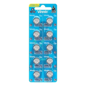 10 Baterías Alcalinas Vinnic L1154 L1154F LR44 AG13 1.5V Exp 2028 Sin Mercurio - Imagen 1 de 2