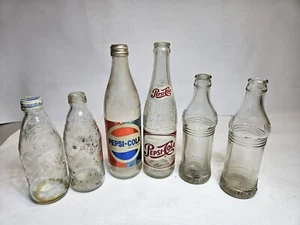 Lote De 6 Botellas De Soda Pop De Colección Pepsi Flor De Cerezo Soda Botella De Agua Vidrio - Imagen 1 de 9