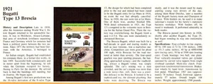1921 Bugatti Type 13 Brescia & 1966 A.C. Cobra 289/Stamp-Profile Card - Picture 1 of 2