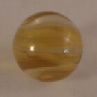 Vintage Akro Agate 5/8" Spiral Onyx Corkscrew Marble Yellow Mint Wet    