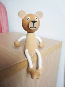 Wooden shelf sitting teddy bear, Miva Vacov style, looking for a new home! - Picture 1 of 3