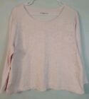 Croft And Barrow T Shirt Womens Size Xl Long Sleeve Floral Lace Detail Front Pink