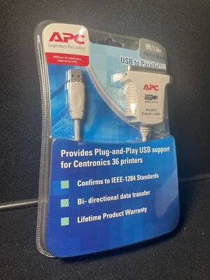 NEW!  APC USB to PARALLEL Printer Adaptor Cable 6'/1.8m  USB1284 - Image 1 of 3