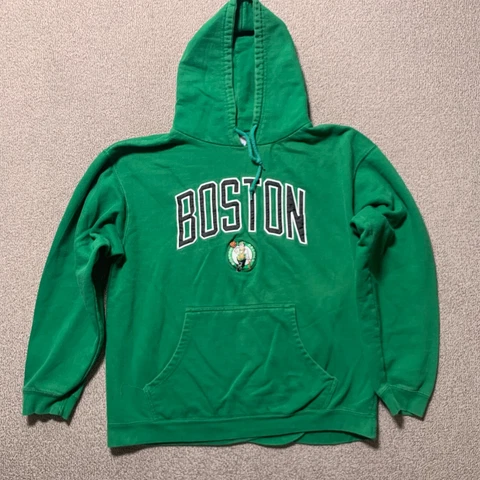Boston Celtics Hoodie Adult Large Green White Basketball Athletic Mens NBA Cover