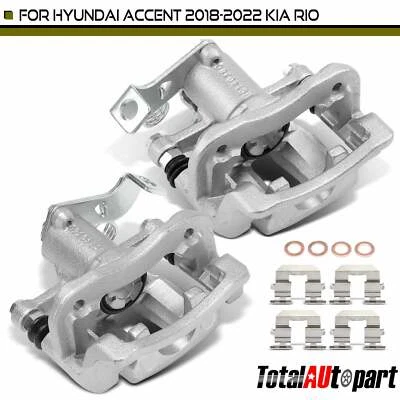 2x Pinza de freno de disco con soporte para Hyundai Accent 2018-2022 Kia Rio lateral trasero Foto 1 de 4