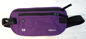 Allfourior Belt Bag nylon purple Black One Size RFID headphones Zipper keys NEW - Picture 1 of 9