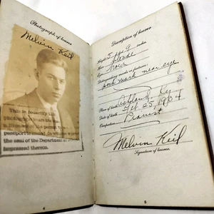 Pass USA Pianist Melvin Keil Europa Tour 1928 gestempelt Noten Foto 20er Klavier - Bild 1 von 15