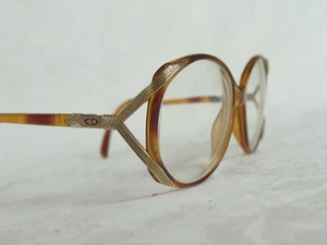 CHRISTIAN DIOR CD 2428 Eyeglasses Frame Amber and Gold Tone - Picture 1 of 7