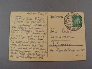 Postkarte OBST UND WEINSTAD DES OSTENS, Grünberg Schlesien, 1924, Adler 5 Pf - Bild 1 von 3
