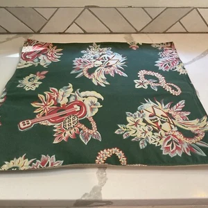Ralph Lauren Vintage 20 X 20 Pillow Cover Green Hawaiian Leis Floral Tropical - Picture 1 of 7