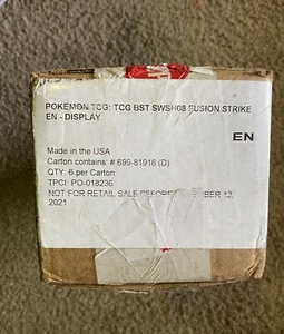Pokemon Fusion Strike SWSH08 Sealed Booster Box Case - Picture 1 of 4