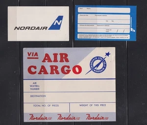 CANADA NORDAIR LABEL CA - 132 AIRLINE 2 ID TAGS CA 134 1940er QUEBEC BASED - Bild 1 von 1