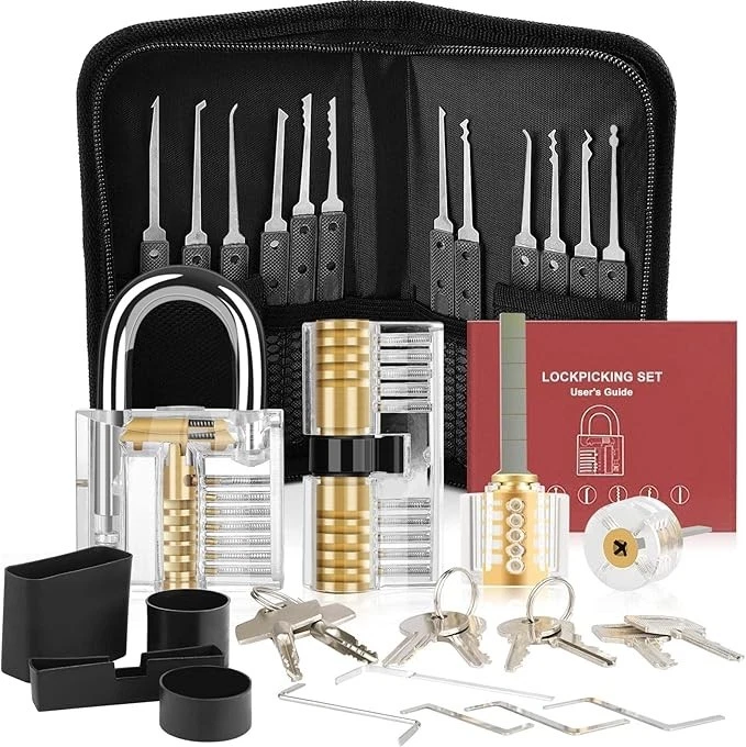 Dietrich 36 Pcs Profi Lockpicking Set 4 Transparente Schlösser Verschlusshülsen - Bild 1 von 1
