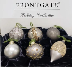 Fronttor Ornamente mundgeblasen Glas Weihnachtsschmuck 6er Box - Bild 1 von 7