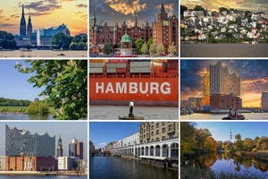 Postkarten Hamburg: Fotos Bilder Souvenirs Elbphilharmonie Hafen Alster - Picture 1 of 10